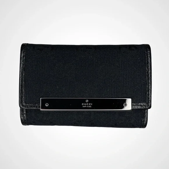 Gucci Black GG Canvas Leather 6 Key Case - Picture 2 of 7